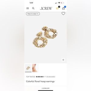 J. Crew Colorful floral hoop earrings